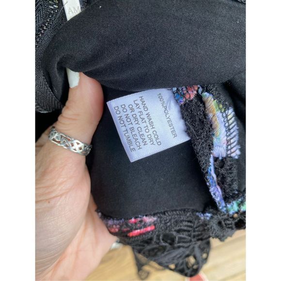 Alberto Makali New York Black Lace Multicolor Zipper Dress Size Small, MSRP $486 - Picture 7 of 14